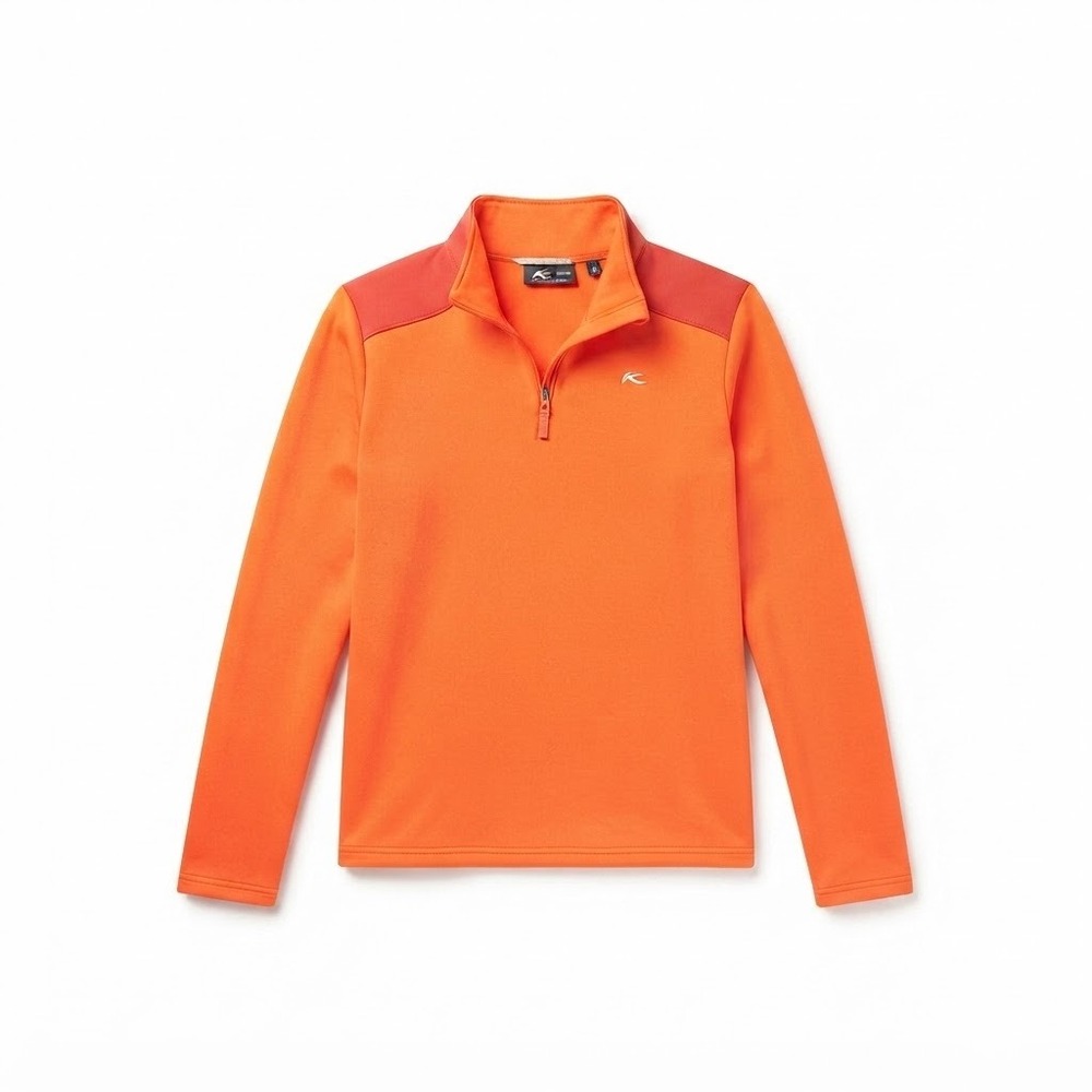 KJUS Boys Orange Charger Half-Zip Fleece Midlayer Size 164 Ski